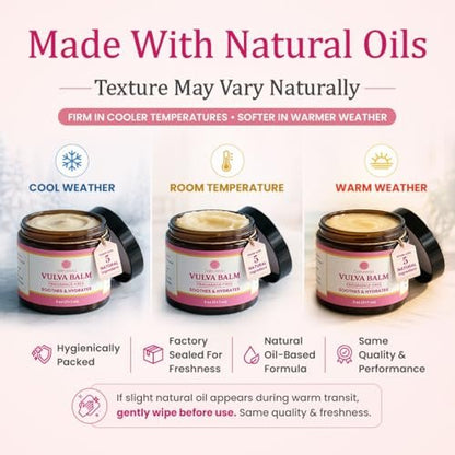 Natruveda Duftfreier Vulva-Balsam Feuchtigkeitscreme für Frauen – Intime Hydratation & Unterstützung bei Menopausentrockenheit – Natürlicher femininer Balsam gegen Vulvar-Reizungen & Juckreiz – Hormonfrei – 85 g