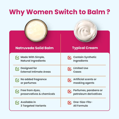 Natruveda Vulva Balm Discovery Pack – Duftfrei, Kakao & Rosen-Sandelholz | Feuchtigkeitscreme für Trockenheit, Juckreiz, Scheuern & Geruch | Natürliche Intimpflege – 0,35 oz Gläser (3er-Pack)