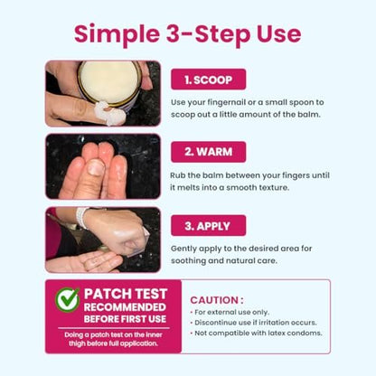 Natruveda Vulva Balm Discovery Pack – Duftfrei, Kakao & Rosen-Sandelholz | Feuchtigkeitscreme für Trockenheit, Juckreiz, Scheuern & Geruch | Natürliche Intimpflege – 0,35 oz Gläser (3er-Pack)