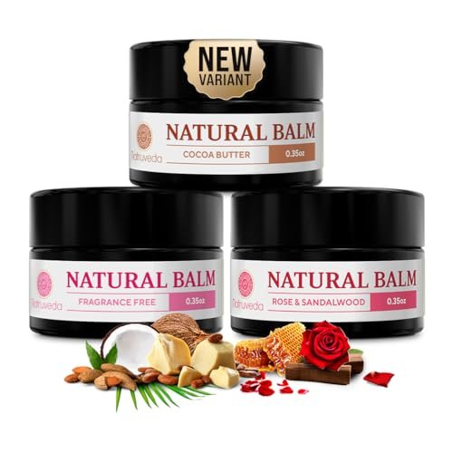 Natruveda Vulva Balm Discovery Pack – Duftfrei, Kakao & Rosen-Sandelholz | Feuchtigkeitscreme für Trockenheit, Juckreiz, Scheuern & Geruch | Natürliche Intimpflege – 0,35 oz Gläser (3er-Pack)