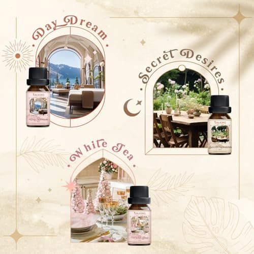 SALKING Hotel Duftöle – Premium ätherische Öle für Diffuser, Geschenkset für Seifen- & Kerzenherstellung – The Hotel, Santal, My Way, Day Dream, Secret Desires, White Tea