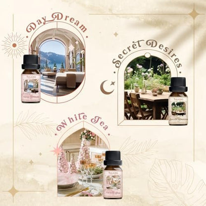 SALKING Hotel Duftöle – Premium ätherische Öle für Diffuser, Geschenkset für Seifen- & Kerzenherstellung – The Hotel, Santal, My Way, Day Dream, Secret Desires, White Tea