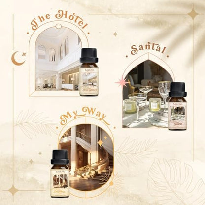 SALKING Hotel Duftöle – Premium ätherische Öle für Diffuser, Geschenkset für Seifen- & Kerzenherstellung – The Hotel, Santal, My Way, Day Dream, Secret Desires, White Tea