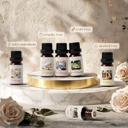 SALKING Hotel Duftöle – Premium ätherische Öle für Diffuser, Geschenkset für Seifen- & Kerzenherstellung – The Hotel, Santal, My Way, Day Dream, Secret Desires, White Tea