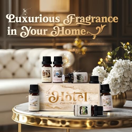 SALKING Hotel Duftöle – Premium ätherische Öle für Diffuser, Geschenkset für Seifen- & Kerzenherstellung – The Hotel, Santal, My Way, Day Dream, Secret Desires, White Tea