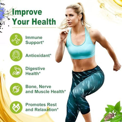 Nature's live Oreganoöl mit Schwarzkümmelöl, 2-in-1 Oregano Nahrungsergänzungsmittel für die Immungesundheit, mit hohem Carvacrol- & Thymoquinon-Gehalt, Non-GMO, 60 Softgels, 1 Packung