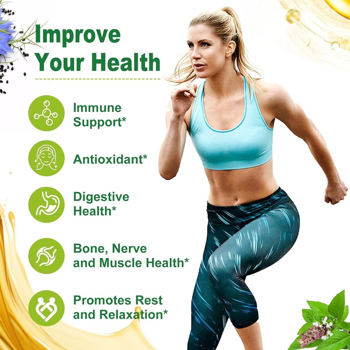 Nature's live Oreganoöl mit Schwarzkümmelöl, 2-in-1 Oregano Nahrungsergänzungsmittel für die Immungesundheit, mit hohem Carvacrol- & Thymoquinon-Gehalt, Non-GMO, 60 Softgels, 1 Packung