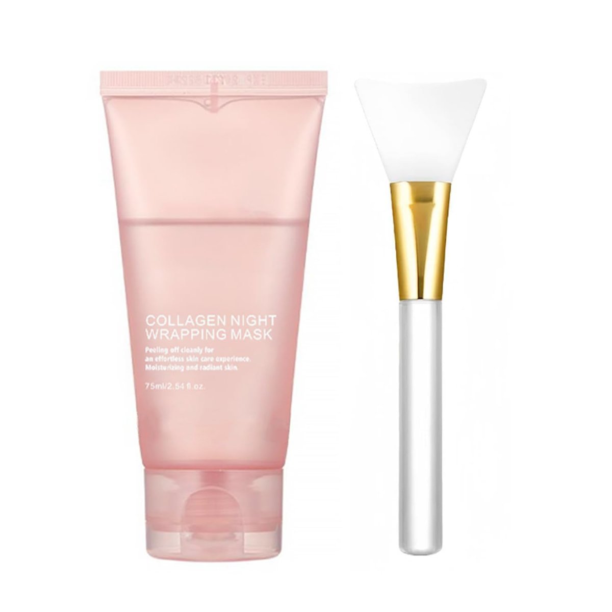 LOYOTICE Collagen Overnight Wrapping Peel Off Facial Mask Pack – Hydratisierende und straffende Nachtmaske mit Bürste (75 ml)