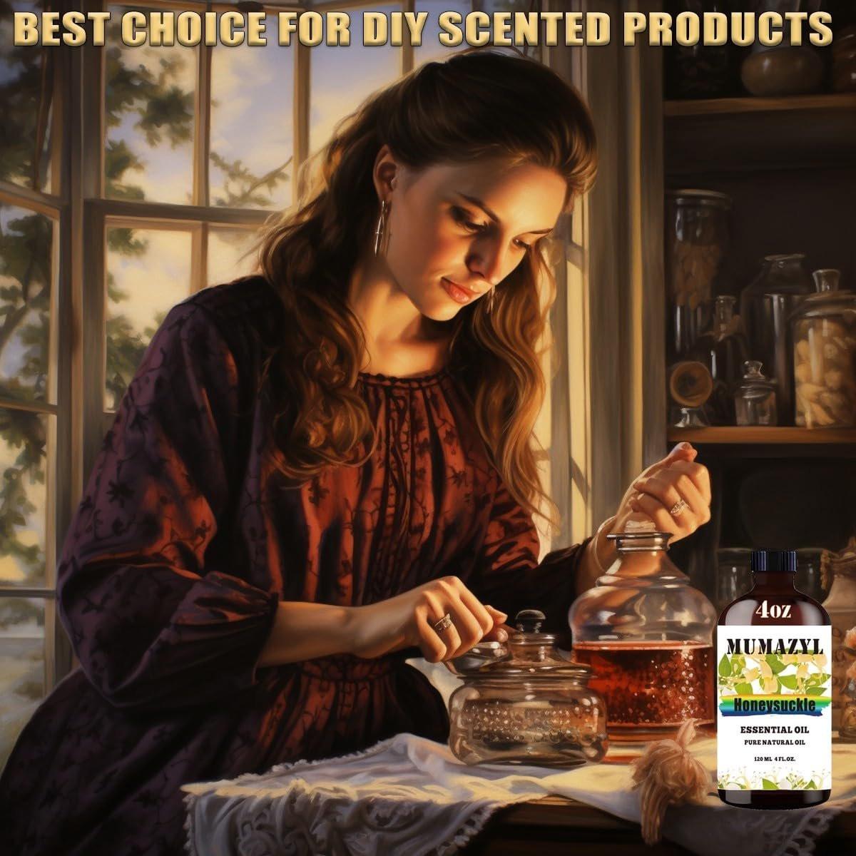 MUMAZYL Geißblatt ätherisches Öl 120 ml – für Diffuser, Luftbefeuchter, Yoga, Reinigung, DIY Kerzen- und Seifenherstellung