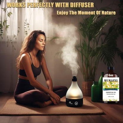 MUMAZYL Geißblatt ätherisches Öl 120 ml – für Diffuser, Luftbefeuchter, Yoga, Reinigung, DIY Kerzen- und Seifenherstellung