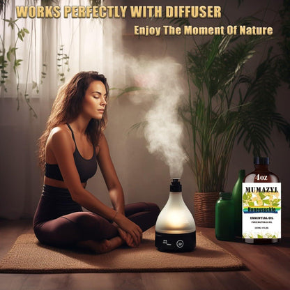 MUMAZYL Geißblatt ätherisches Öl 120 ml – für Diffuser, Luftbefeuchter, Yoga, Reinigung, DIY Kerzen- und Seifenherstellung