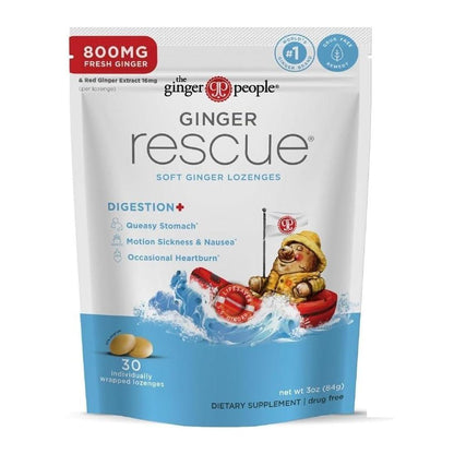 The Ginger People Ginger Rescue Verdauungsbonbons (Weich) | Extra Stärke - 800 mg | Übelkeit, Magenverstimmung, Reisekrankheit, leichtes Sodbrennen, Verdauungsstörungen, 30 Stück (1er-Pack)