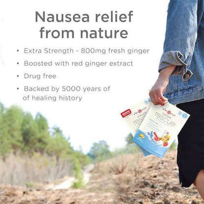 The Ginger People Ginger Rescue Verdauungsbonbons (Weich) | Extra Stärke - 800 mg | Übelkeit, Magenverstimmung, Reisekrankheit, leichtes Sodbrennen, Verdauungsstörungen, 30 Stück (1er-Pack)