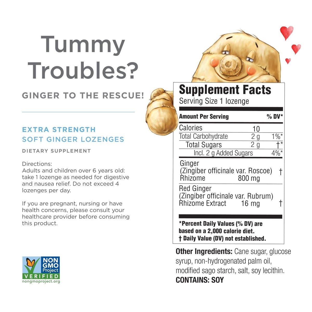 The Ginger People Ginger Rescue Verdauungsbonbons (Weich) | Extra Stärke - 800 mg | Übelkeit, Magenverstimmung, Reisekrankheit, leichtes Sodbrennen, Verdauungsstörungen, 30 Stück (1er-Pack)