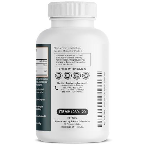 Bronson Calcium 1200 mg pro Portion plus Vitamin D3 1000 IE Hochdosiert, Non-GMO, 120 Tabletten