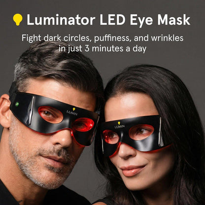 Luminator LED Augenmaske für Männer und Frauen Hautpflege - Anti-Aging, Kollagen-Boost, Reduziert Augenringe & Fältchen, Rotlicht-Therapie für die Augenpartie & Verjüngung - Nur 3 Minuten täglich