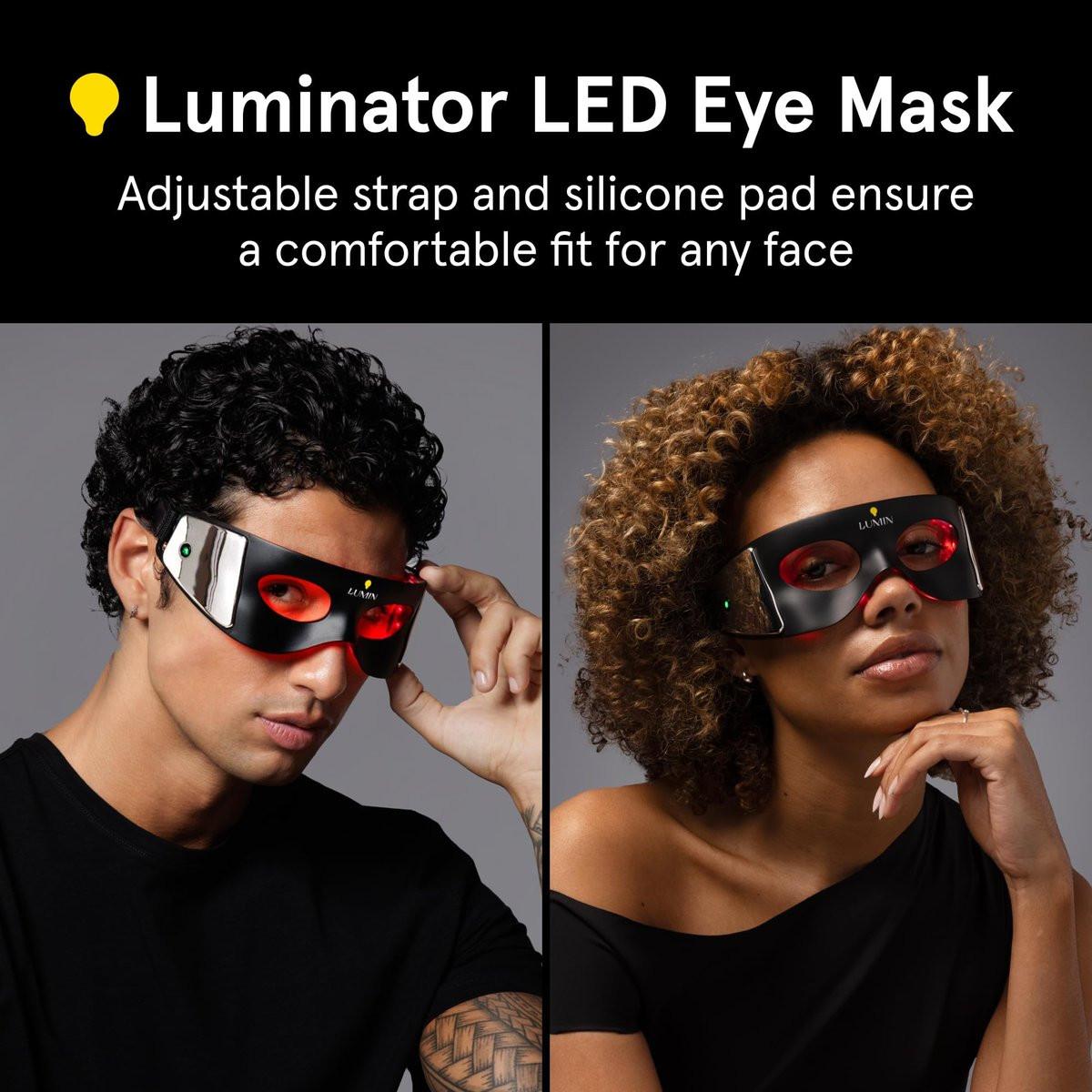 Luminator LED Augenmaske für Männer und Frauen Hautpflege - Anti-Aging, Kollagen-Boost, Reduziert Augenringe & Fältchen, Rotlicht-Therapie für die Augenpartie & Verjüngung - Nur 3 Minuten täglich