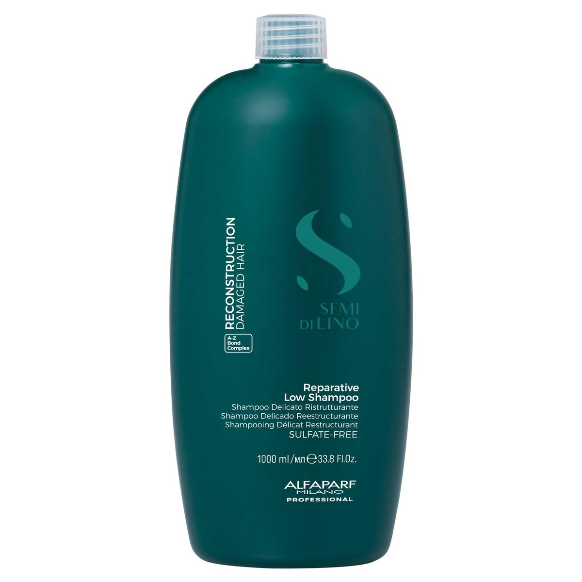 ALFAPARF MILANO Semi di Lino Reconstruction Bond Repair Shampoo - Reparatives Shampoo für coloriertes, gebleichtes oder geschädigtes Haar - Sulfatfrei - Farbschützend - Stellt Faser & Elastizität wieder her (33,8 fl oz)