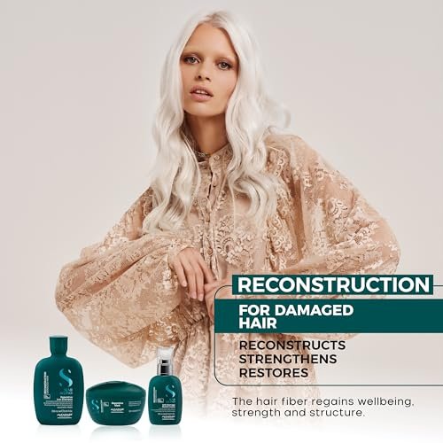 ALFAPARF MILANO Semi di Lino Reconstruction Bond Repair Shampoo - Reparatives Shampoo für coloriertes, gebleichtes oder geschädigtes Haar - Sulfatfrei - Farbschützend - Stellt Faser & Elastizität wieder her (33,8 fl oz)