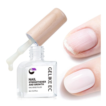 Gelike ec 8-in-1 Nagel-Ridge-Füller für geschädigte Nägel – Nagelstärker für dünne Nägel und Wachstum mit Protein und Top Coat