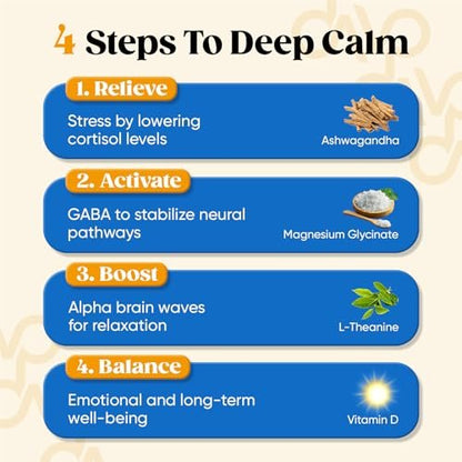 Venture Pal Calm Drink Mix – 12-in-1 Cortisol-Reduzierer & Schlafhilfe mit Magnesiumglycinat, Ashwagandha, L-Theanin, Vitamin D – Zuckerfreies Magnesiumpulver für Entspannung & Fokus – 16 Portionen