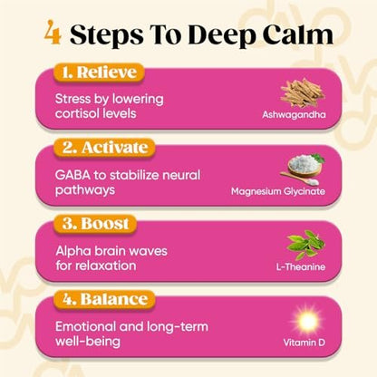 Venture Pal Calm Drink Mix – 12-in-1 Cortisol-Reduzierer & Schlafhilfe mit Magnesiumglycinat, Ashwagandha, L-Theanin, Vitamin D – Zuckerfreies Magnesiumpulver für Entspannung & Fokus – 450 g (Erdbeer-Limonade)