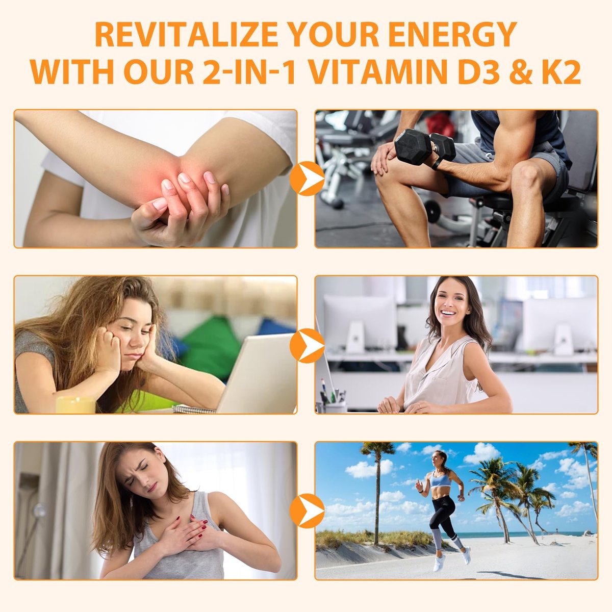 flasture Vitamin D3 K2 Supplement Weichkapseln, 10.000 IE Vitamin D3 + 200 µg K2 (MK-7) | 2-in-1 Formel mit Kokosöl, unterstützt die Kalziumaufnahme, leicht zu schlucken, 120 Kapseln