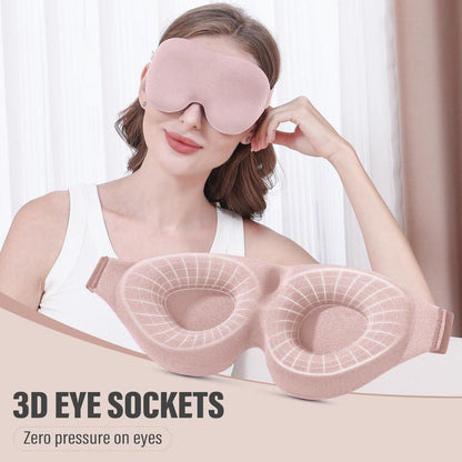 YIVIEW Schlafmaske für Seitenschläfer – 3D Rosa Schlafbrille mit vollständiger Lichtblockade, weiche, atmungsaktive Augenmaske für Frauen und Männer, entspannende Null-Druck-Nachtblindmaske