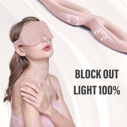 YIVIEW Schlafmaske für Seitenschläfer – 3D Rosa Schlafbrille mit vollständiger Lichtblockade, weiche, atmungsaktive Augenmaske für Frauen und Männer, entspannende Null-Druck-Nachtblindmaske