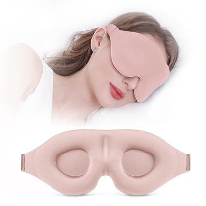 YIVIEW Schlafmaske für Seitenschläfer – 3D Rosa Schlafbrille mit vollständiger Lichtblockade, weiche, atmungsaktive Augenmaske für Frauen und Männer, entspannende Null-Druck-Nachtblindmaske