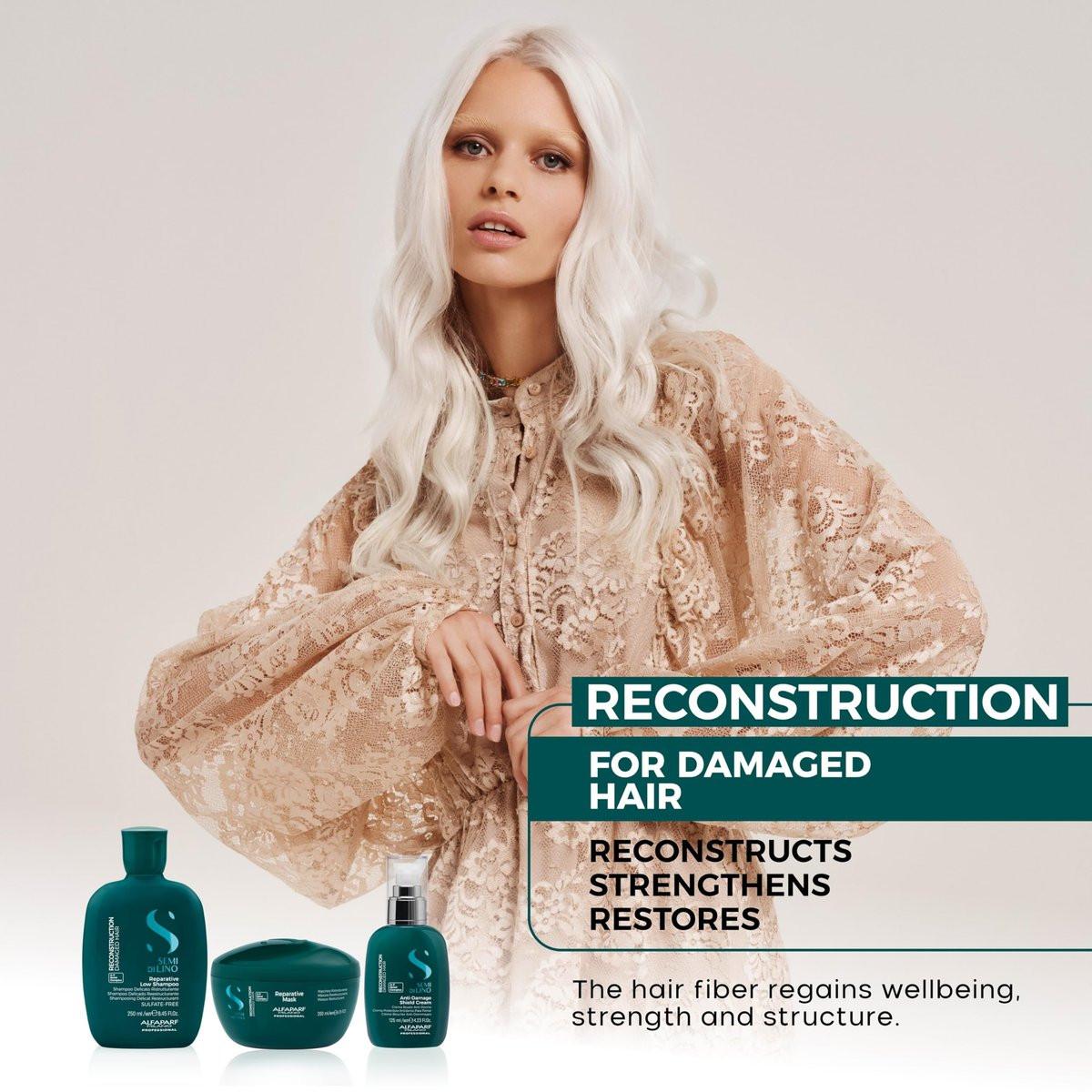 ALFAPARF MILANO Semi di Lino Reconstruction Reparatives Anti-Bruch-Tägliches Fluid für geschädigtes Haar – Bond-Building-Haarbehandlung – Hitzeschutzspray – verleiht Glanz – stärkend – (125 ml)