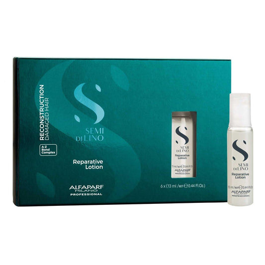 ALFAPARF MILANO Semi di Lino Reconstruction Reparative Lotion Treatment – Haarreparatur für geschädigtes Haar, verleiht Glanz, Weichheit und Fülle – Hitzeschutz – Anti-Haarbruch (6 Vials/2,64 oz)