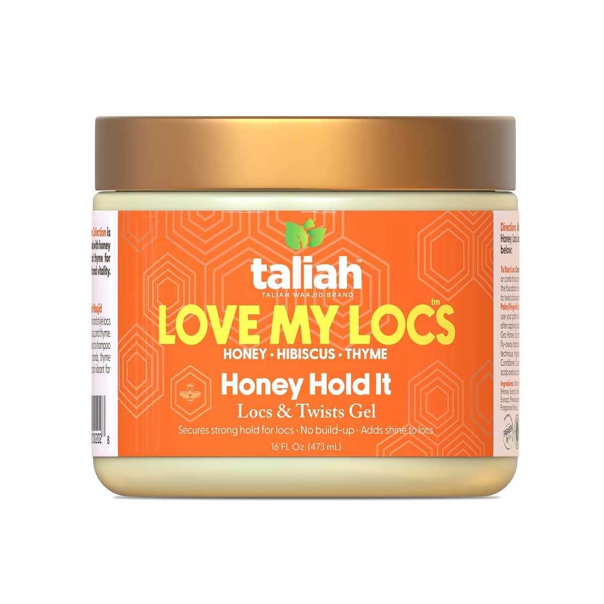 Taliah Waajid Love My Locs Honey Hold It Locs & Twists Gel - Haarstyling-Gel für strukturiertes Haar, 16 oz - mit Honig, Hibiskus und Thymian für gesunde Locs