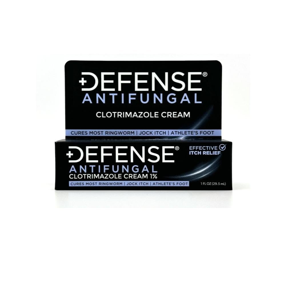 Defense Clotrimazol Antimykotische Creme | Behandlung von Juckreiz, Fußpilz, Ringelflechte | Medizinische Anti-Pilz-Creme für Haut- und Fußpilz