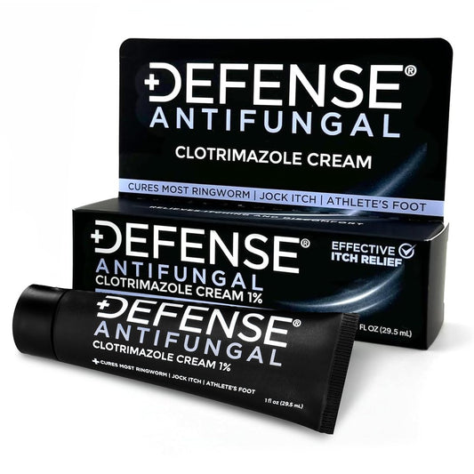 Defense Clotrimazol Antimykotische Creme | Behandlung von Juckreiz, Fußpilz, Ringelflechte | Medizinische Anti-Pilz-Creme für Haut- und Fußpilz