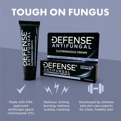 Defense Clotrimazol Antimykotische Creme | Behandlung von Juckreiz, Fußpilz, Ringelflechte | Medizinische Anti-Pilz-Creme für Haut- und Fußpilz
