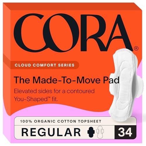 Cora 100% Bio-Baumwolle Slipeinlagen (34 Stück, Made to Move Regular Pads)