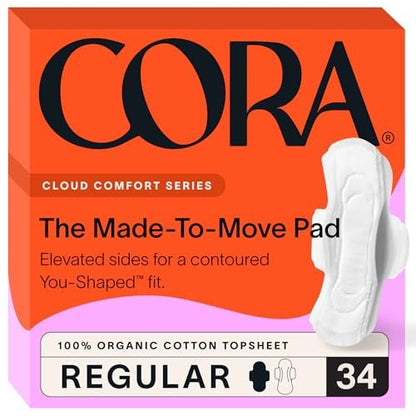 Cora 100% Bio-Baumwolle Slipeinlagen (34 Stück, Made to Move Regular Pads)