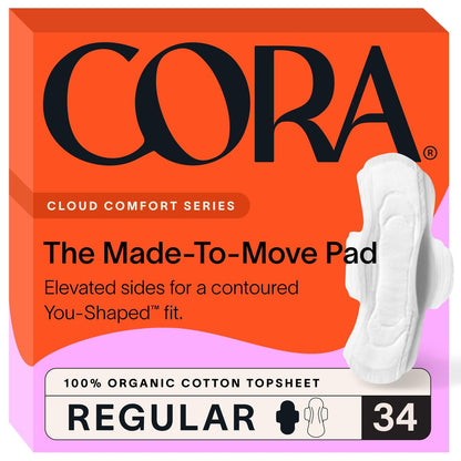 Cora 100% Bio-Baumwolle Slipeinlagen (34 Stück, Made to Move Regular Pads)