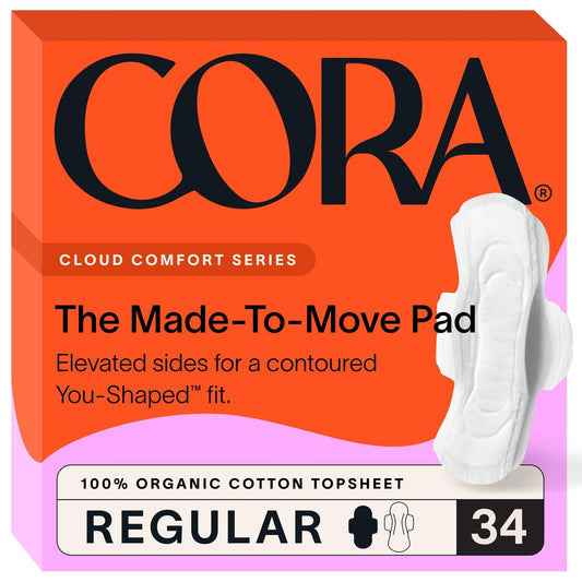 Cora 100% Bio-Baumwolle Slipeinlagen (34 Stück, Made to Move Regular Pads)