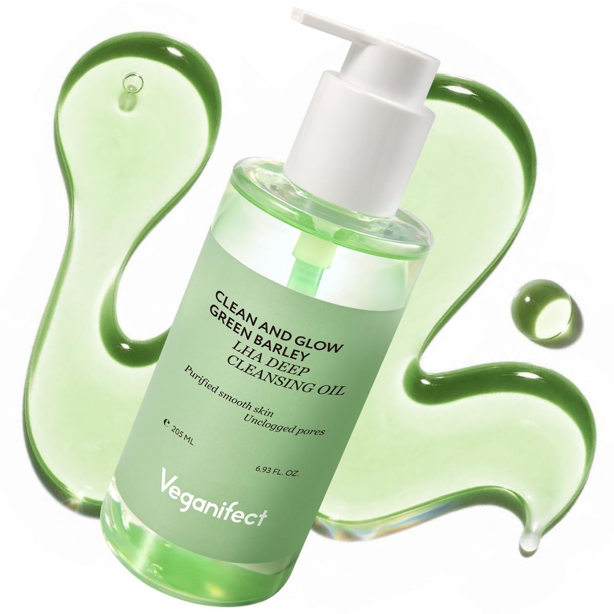 VEGANIFECT LHA Deep Cleansing Oil – Porenreinigendes Reinigungsöl, Mitesserentferner & Talgkontrolle, sanftes schmelzendes Öl für das Gesicht, täglicher feuchtigkeitsspendender Make-up-Entferner, Koreanische Hautpflege 205 ml