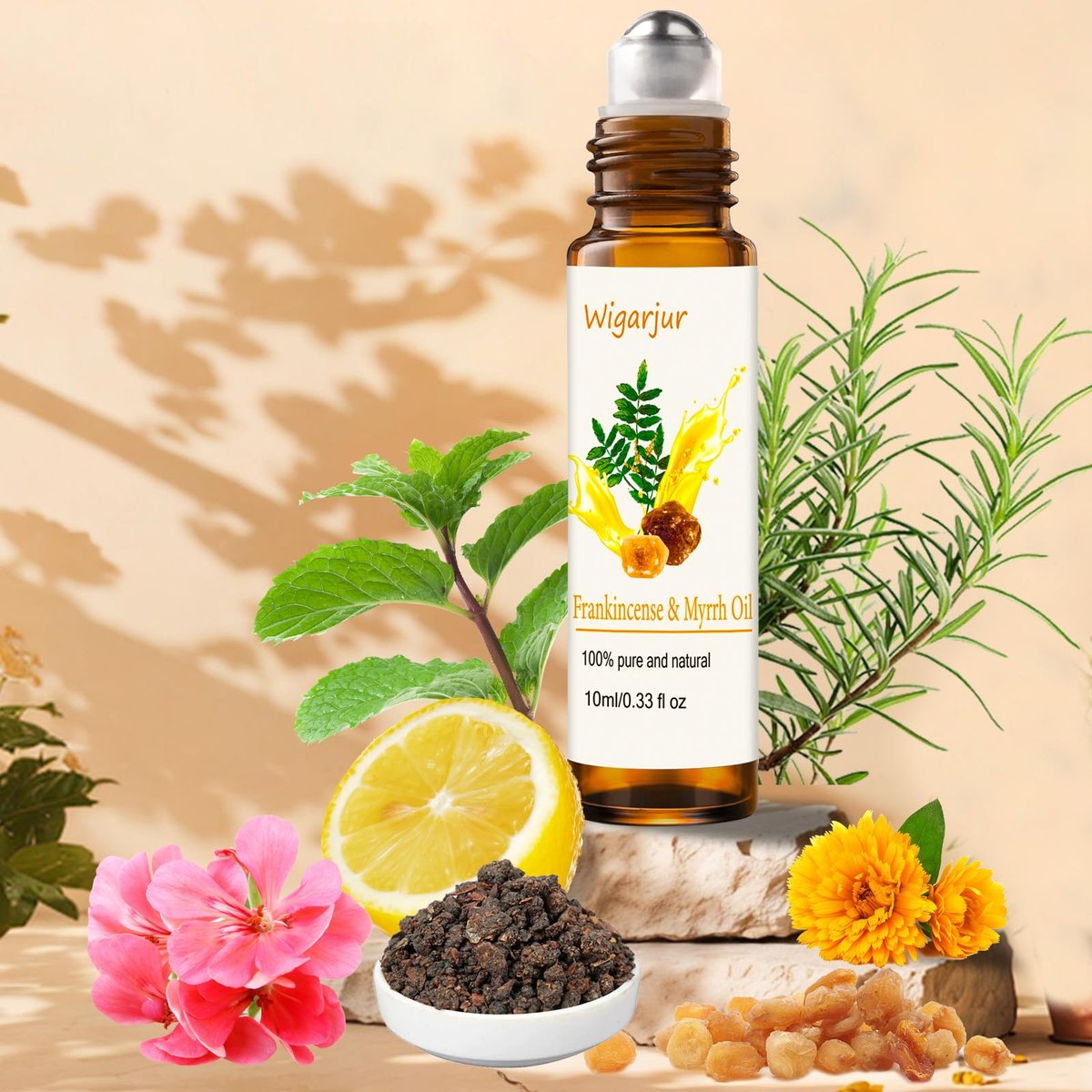 3er-Set Weihrauch Ätherisches Öl Roll-On: Patchouli, Myrrhe, Rosmarin & Vitamin C – Beruhigende Pflege für Hüften, Hände, Schultern und Beine