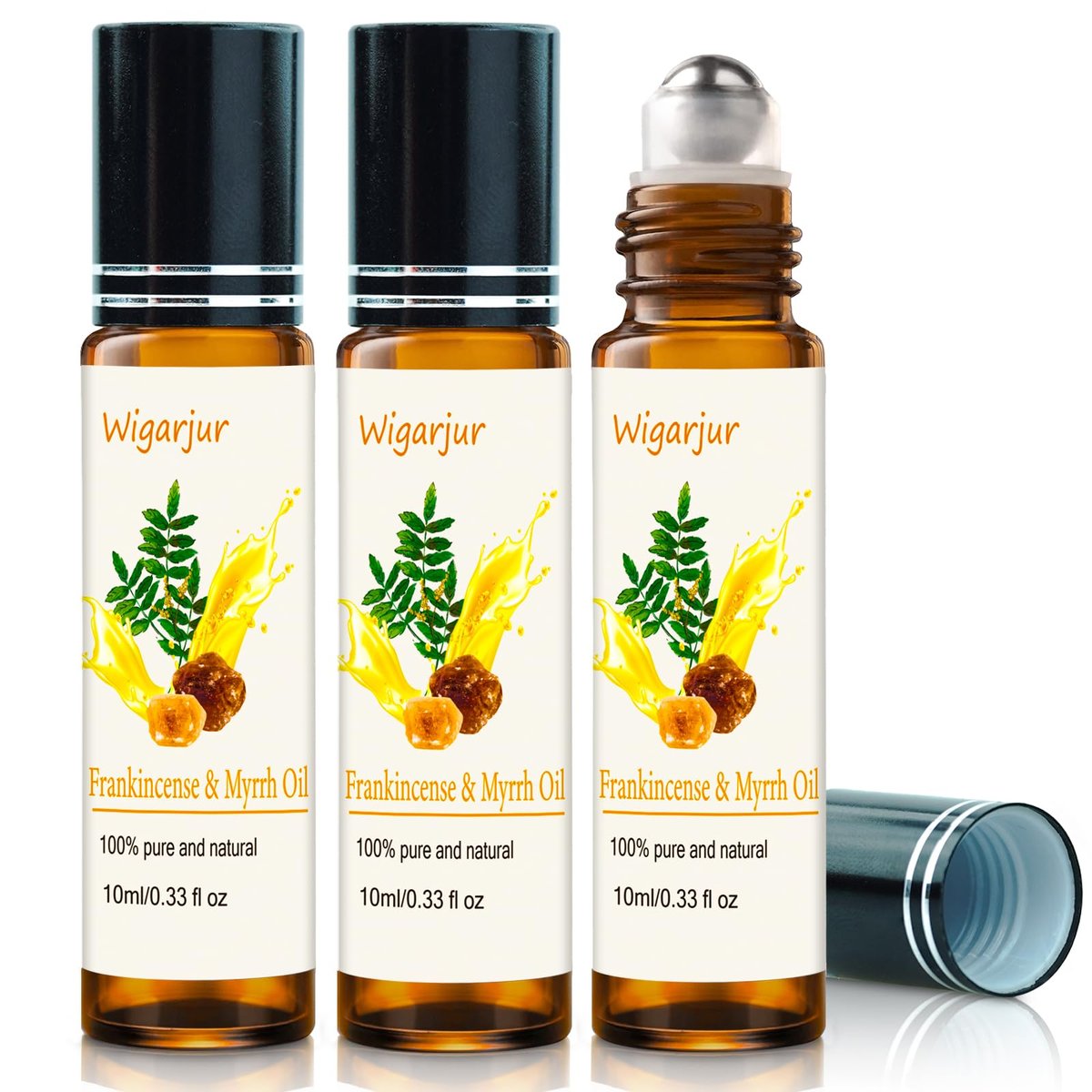 3er-Set Weihrauch Ätherisches Öl Roll-On: Patchouli, Myrrhe, Rosmarin & Vitamin C – Beruhigende Pflege für Hüften, Hände, Schultern und Beine