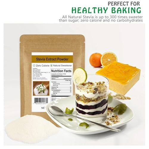 CCnature Reines Stevia-Extraktpulver ohne Erythrit 5,2 oz (148 g) – Hochkonzentrierter Stevia-Pulversüßstoff, null Kalorien, kein künstlicher, natürlicher Zuckerersatz