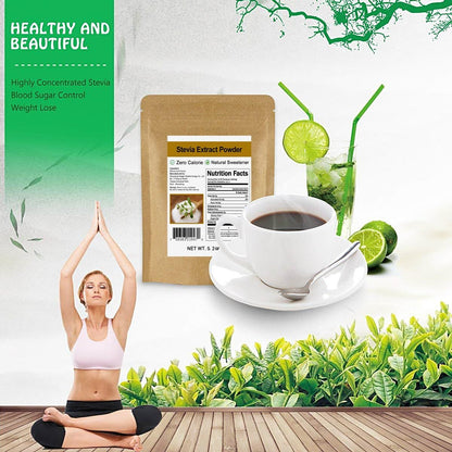 CCnature Reines Stevia-Extraktpulver ohne Erythrit 5,2 oz (148 g) – Hochkonzentrierter Stevia-Pulversüßstoff, null Kalorien, kein künstlicher, natürlicher Zuckerersatz