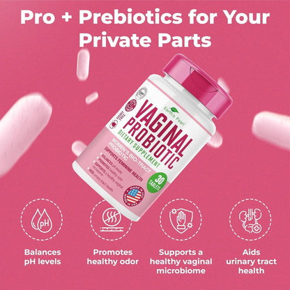 Earth's Pearl Vaginale Probiotika für Frauen – 15x effektiver mit BIO-Tract®, 3 Milliarden KBE, Probiotika- und Präbiotika-Mischung, fördert gesunden Vaginalgeruch & pH-Gleichgewicht – Nur 1 Tablette/Tag
