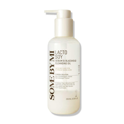 SOME BY MI Lacto Soy Sebum & Blackhead Cleansing Oil – 200 ml – Vegan Reinigungsöl mit Sojaextrakt & Serin – Tiefenreinigung für Mitesser & Poren – Koreanische Hautpflege