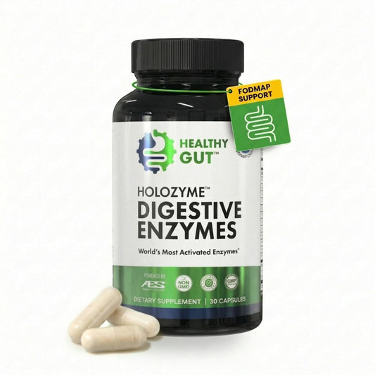 Healthy Gut HoloZyme Max Strength Verdauungsenzyme | FODMAP-freundliche Formel gegen Blähungen, Gas und Verdauungsstörungen mit Protease, Amylase, Lipase, Lactase und mehr | 15 Portionen (Probegröße)