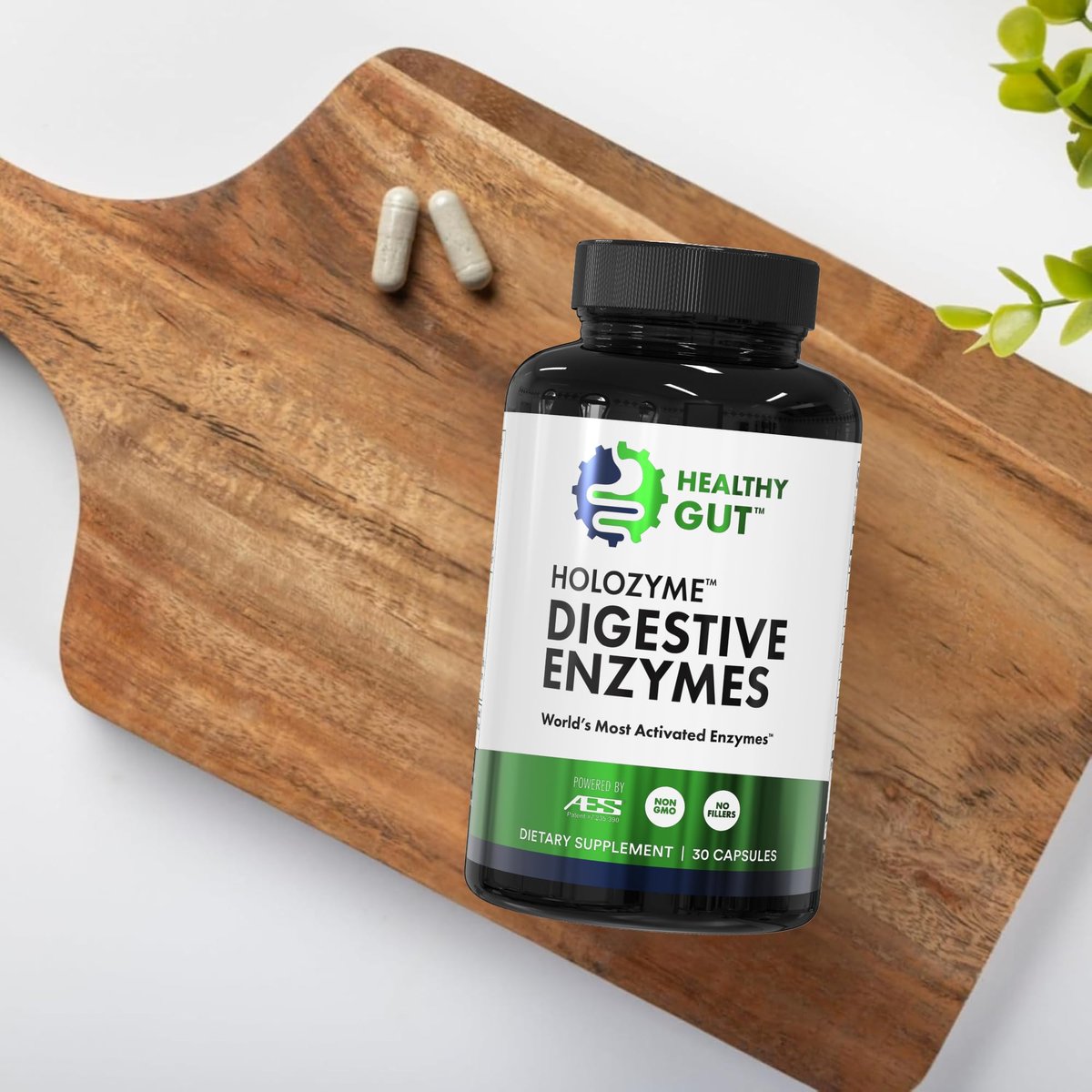 Healthy Gut HoloZyme Max Strength Verdauungsenzyme | FODMAP-freundliche Formel gegen Blähungen, Gas und Verdauungsstörungen mit Protease, Amylase, Lipase, Lactase und mehr | 15 Portionen (Probegröße)