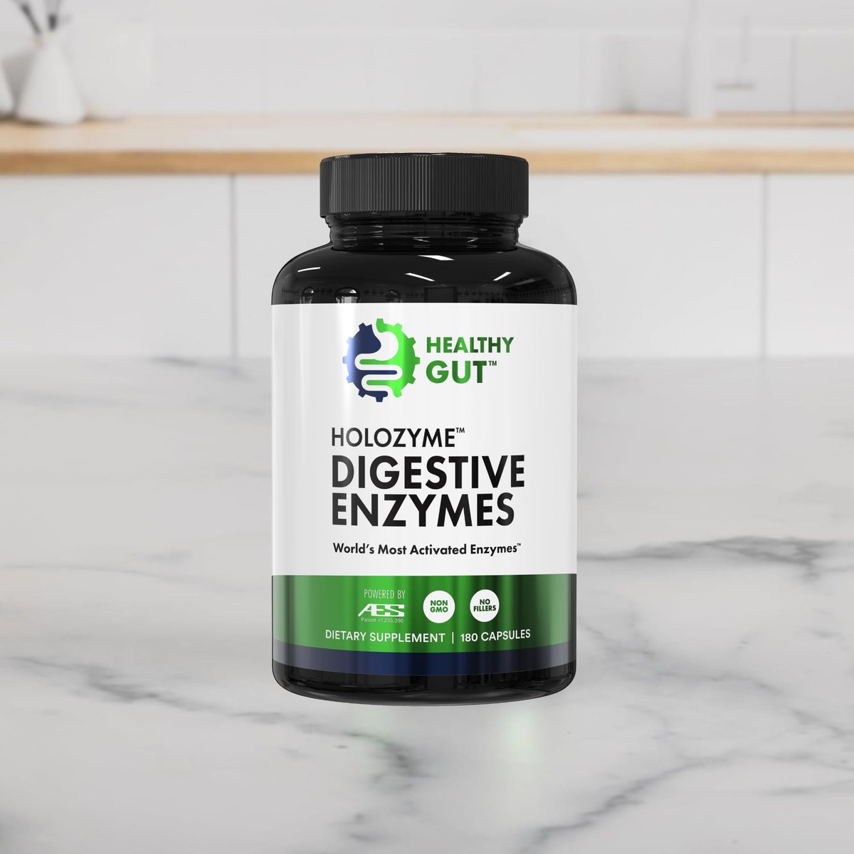 Healthy Gut HoloZyme Max Strength Verdauungsenzyme | FODMAP-freundliche Formel gegen Blähungen, Gas und Verdauungsstörungen mit Protease, Amylase, Lipase, Lactase und mehr | 15 Portionen (Probegröße)